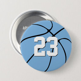 Light Carolina Blue Basketball Spielnummer Sport Button