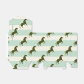 Light Celadon Green und Brown Horse Pattern Geschenkschachtel (Ungefaltet)