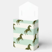 Light Celadon Green und Brown Horse Pattern Geschenkschachtel (Geöffnet)