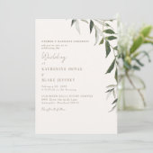 Light Champagne Greenerity Gold Text Wedding Einladung (Stehend Vorderseite)