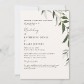 Light Champagne Greenerity Website Wedding Einladung (Vorderseite)
