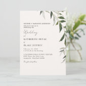 Light Champagne Greenerity Wedding Einladung (Stehend Vorderseite)