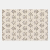 Light Champagne Snowflake Wrapping Paper Geschenkpapier Set (Vorderseite)