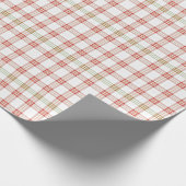 Light Christmas Kariert White und Holiday Red Geschenkpapier (Ecke)