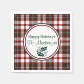 Light Christmas Karierte Muster personifiziert Serviette (Vorderseite)