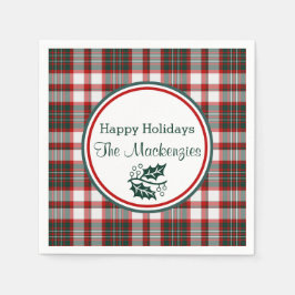 Light Christmas Karierte Muster personifiziert Serviette