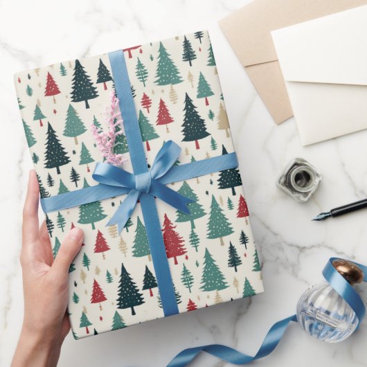 Light Christmas Trees Forest Xmas Muster Geschenk Geschenkpapier (Schenken)