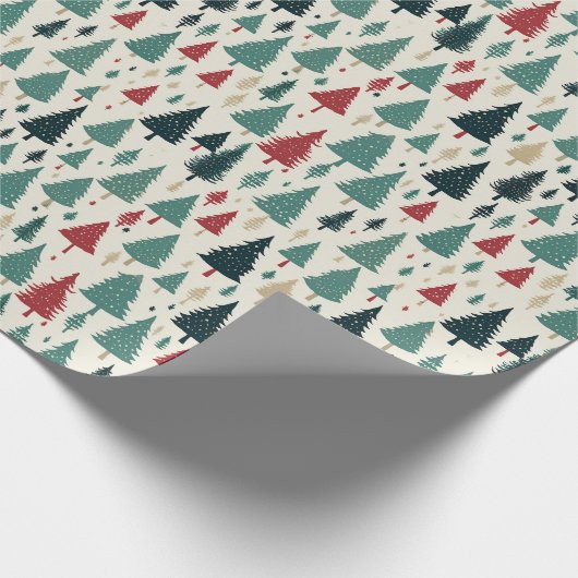 Light Christmas Trees Forest Xmas Muster Geschenk Geschenkpapier (Ecke)
