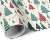 Light Christmas Trees Forest Xmas Muster Geschenk Geschenkpapier (Rolleneckpunkt)