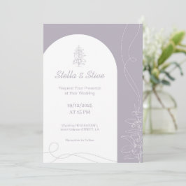Light Color Hand gezeichnet minimale Hochzeit Einladung