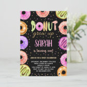 Light Colors Black Donut Birthday Einladungen (Stehend Vorderseite)