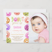 Light Colors Donut Birthday Einladungen w Foto (Vorderseite)