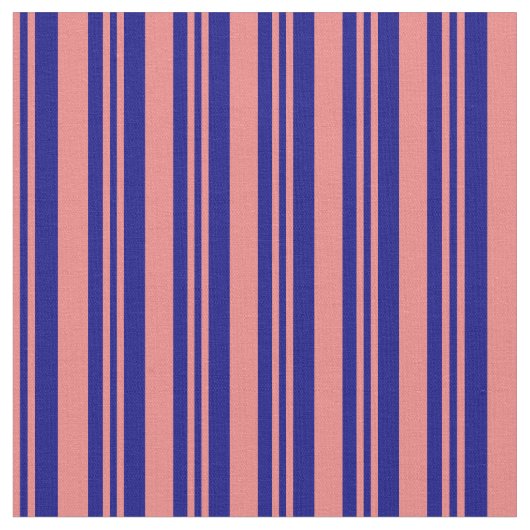 Light Coral & Blue Coloes Lined Pattern Stoff (Nahaufnahme)
