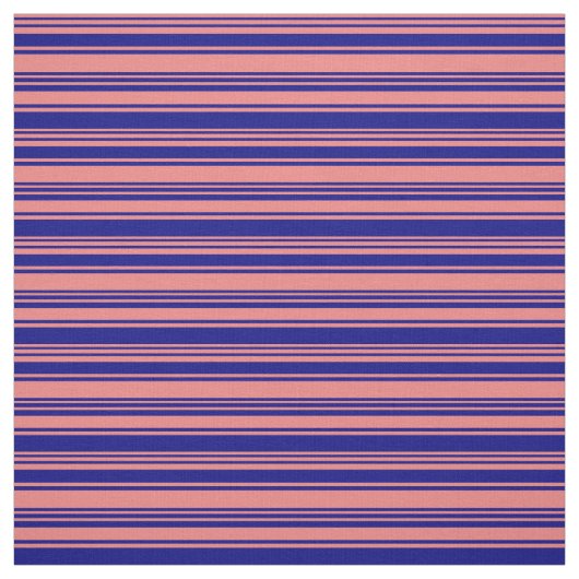 Light Coral & Blue Lined Muster Stoff (Muster)