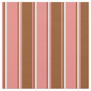 Light Coral, Brown und Light Cyan Pattern Stoff