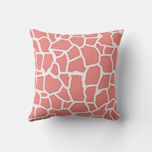 Light Coral Giraffe Animal Print Kissen (Rückseite)