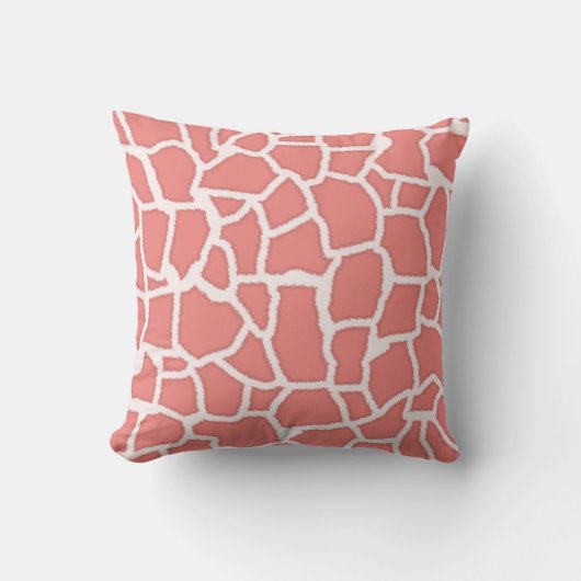 Light Coral Giraffe Animal Print Kissen (Vorderseite)