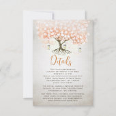 Light Coral Heart Leaf Tree Wedding Einladung (Vorderseite)
