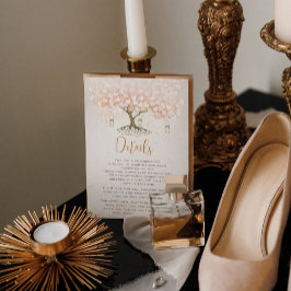 Light Coral Heart Leaf Tree Wedding Einladung