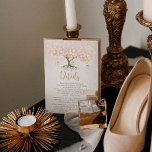 Light Coral Heart Leaf Tree Wedding Einladung