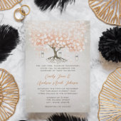 Light Coral Heart Leaf Tree Wedding Einladung