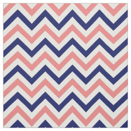 Light Coral, Navy, White LG Zickzack ZigZag Sz6 Stoff