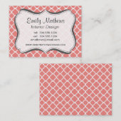 Light Coral Pink marokkanische Quarterfolie Visitenkarte (Vorne/Hinten)