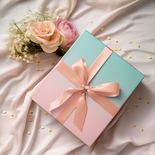 Light Coral Pink und Aquamarin Ombre Geschenkpapier