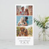 Light Coral Save the Date Foto Stand Qr Code (Stehend Vorderseite)
