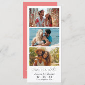 Light Coral Save the Date Foto Stand Qr Code (Vorne/Hinten)