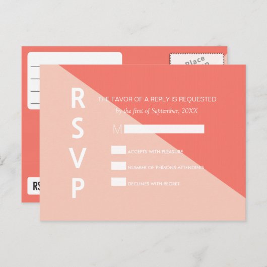 Light Corner Peach Two Tone UAWG Postkarten (Vorne/Hinten)