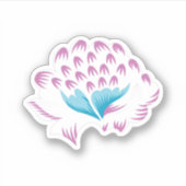 Light Cornflower Blue, Sky Megenta, Girly Aufkleber (Vorderseite)