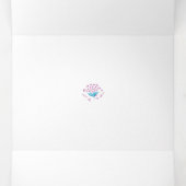 Light Cornflower Blue, Sky Megenta, Girly Dreifach Gefaltete Karte (Innenseite Mitte)