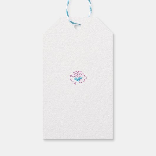 Light Cornflower Blue, Sky Megenta, Girly Geschenkanhänger (Rückseite)