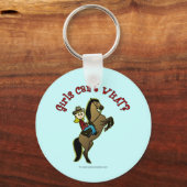 Light Cowgirl am Pferd Schlüsselanhänger (Vorderseite)