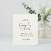 Light Cream Budget Wedding INVITE (Stehend Vorderseite)