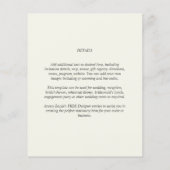 Light Cream Budget Wedding INVITE (Rückseite)