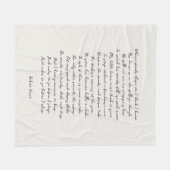 Light Cream Custom Poem Song Lyric Quote Fleecedecke (Vorderseite (Horizontal))