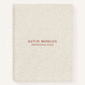 Light cream linen texture brown typography notizblock (Vorderseite)