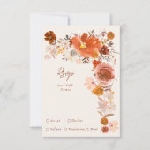 Light Cream Terracotta Blumenstrauß Hochzeit RSVP Karte (Vorderseite)