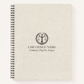 Light Creme Linen Texture Black Justice Logo Notizblock (Vorderseite)