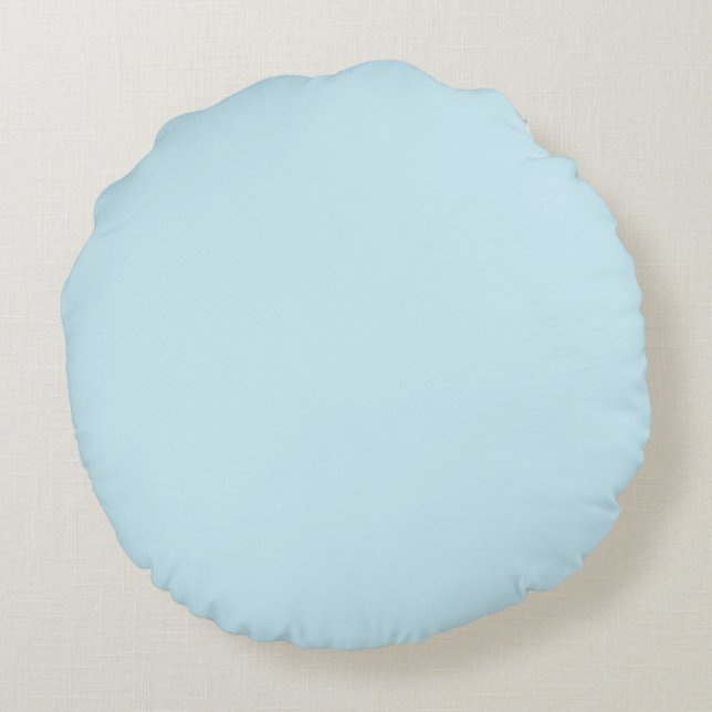 Light Cyan Blue Round Throw Pillow Rundes Kissen (Rückseite)