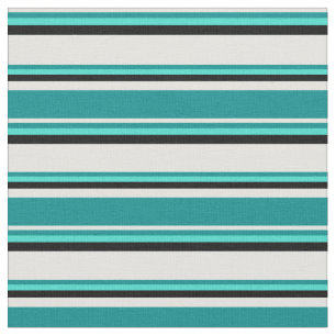 Light Cyan, Dark Cyan, Türkis & Schwarz Stoff