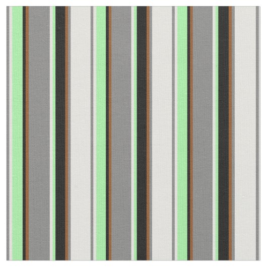 Light Cyan, Grau, Brown, Black & Green Pattern Stoff (Nahaufnahme)