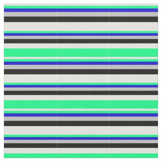 Light Cyan, Green, Blue, Grau & Black Colown Stoff (Nahaufnahme)