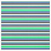Light Cyan, Green, Blue, Grau & Black Colown Stoff (Muster)