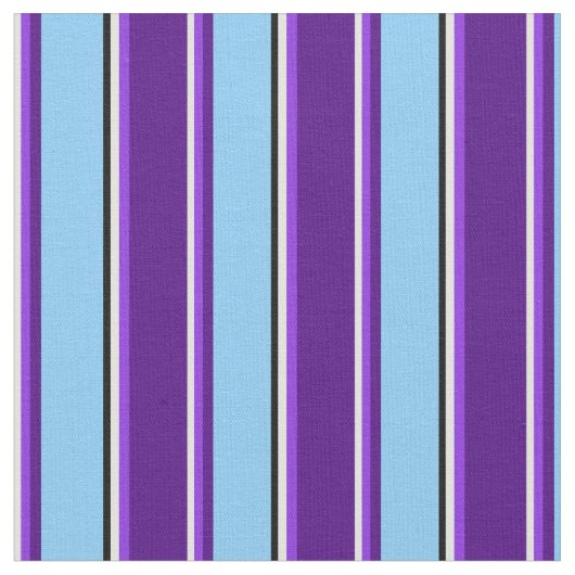 Light Cyan, Lila, Indigo, Light Sky Blue & Black Stoff (Nahaufnahme)