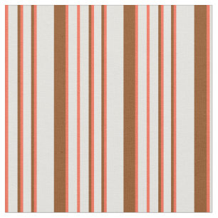 Light Cyan, Red and Brown Lines Stoff