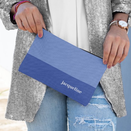 Light Dark Blue Simple Style Individuelle Name Zubehörtasche