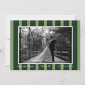 Light & Dark Green Thin Stripe Invitation Einladung (Vorderseite)